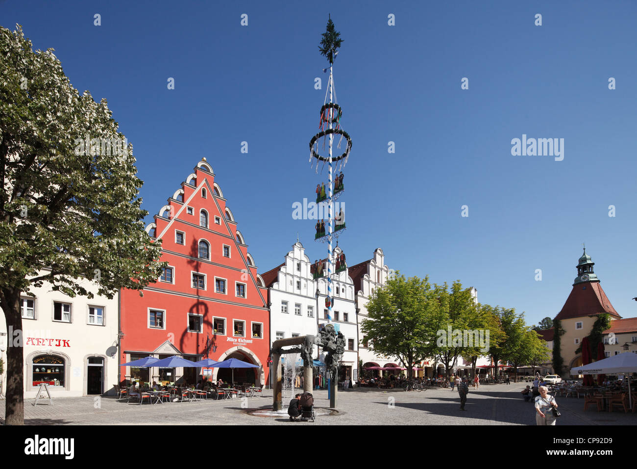 Germany, Bavaria, Weiden in der Oberpfalz, View of market square Stock Photo