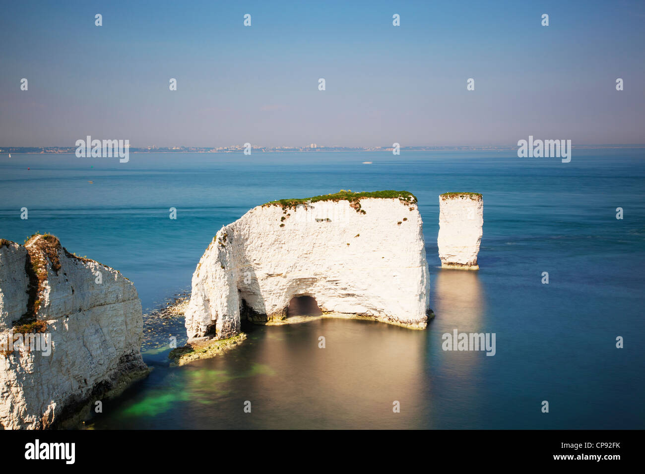 View of Old Harry Rocks, Chalk Stacks which jut out into the English ...