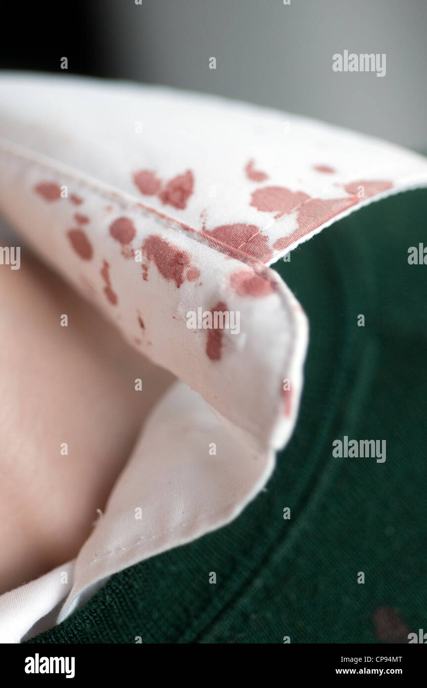 bloodstained school collar Stock Photo