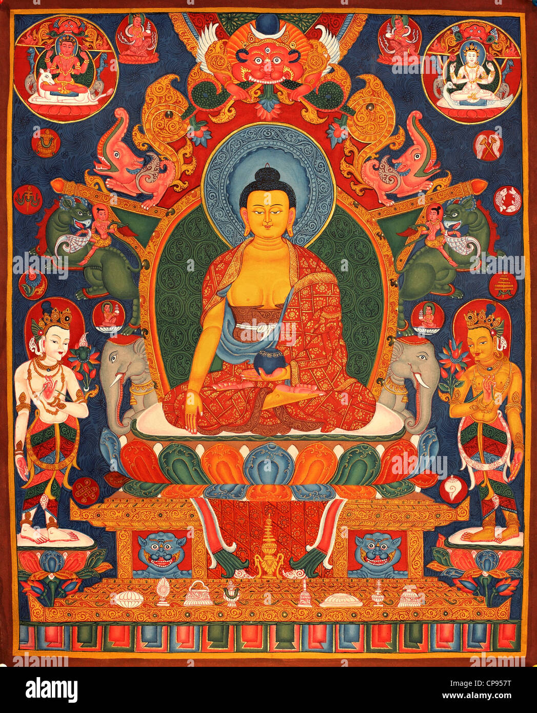 Jogini (Vajrayogini) – handmade thanka painting on cotton canvas –  handpainted thangka – Tibet House