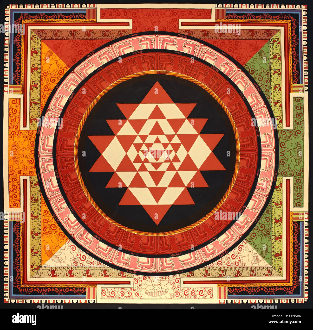 Mandala - Buddhist painting Thangka from Nepal Stock Photo - Alamy