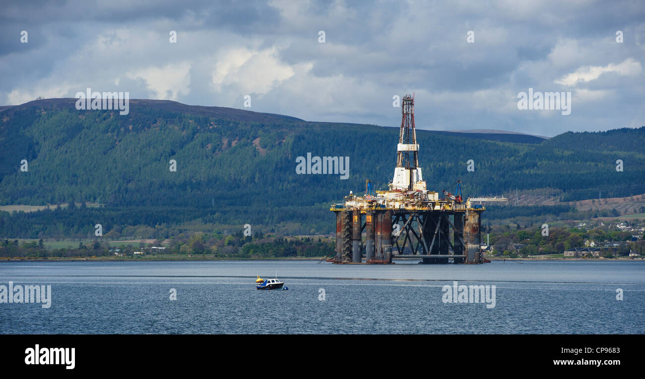 Oil rig at the iFab Fabrication facility at Invergordon on the Cromarty