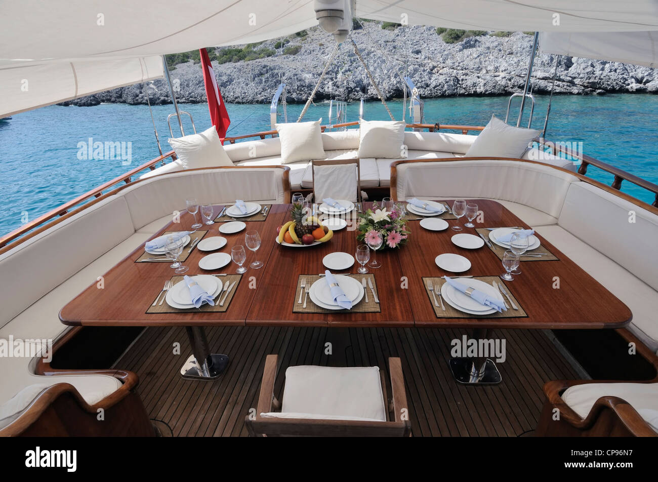 interior design of luxury sailboat Stock Photo Alamy