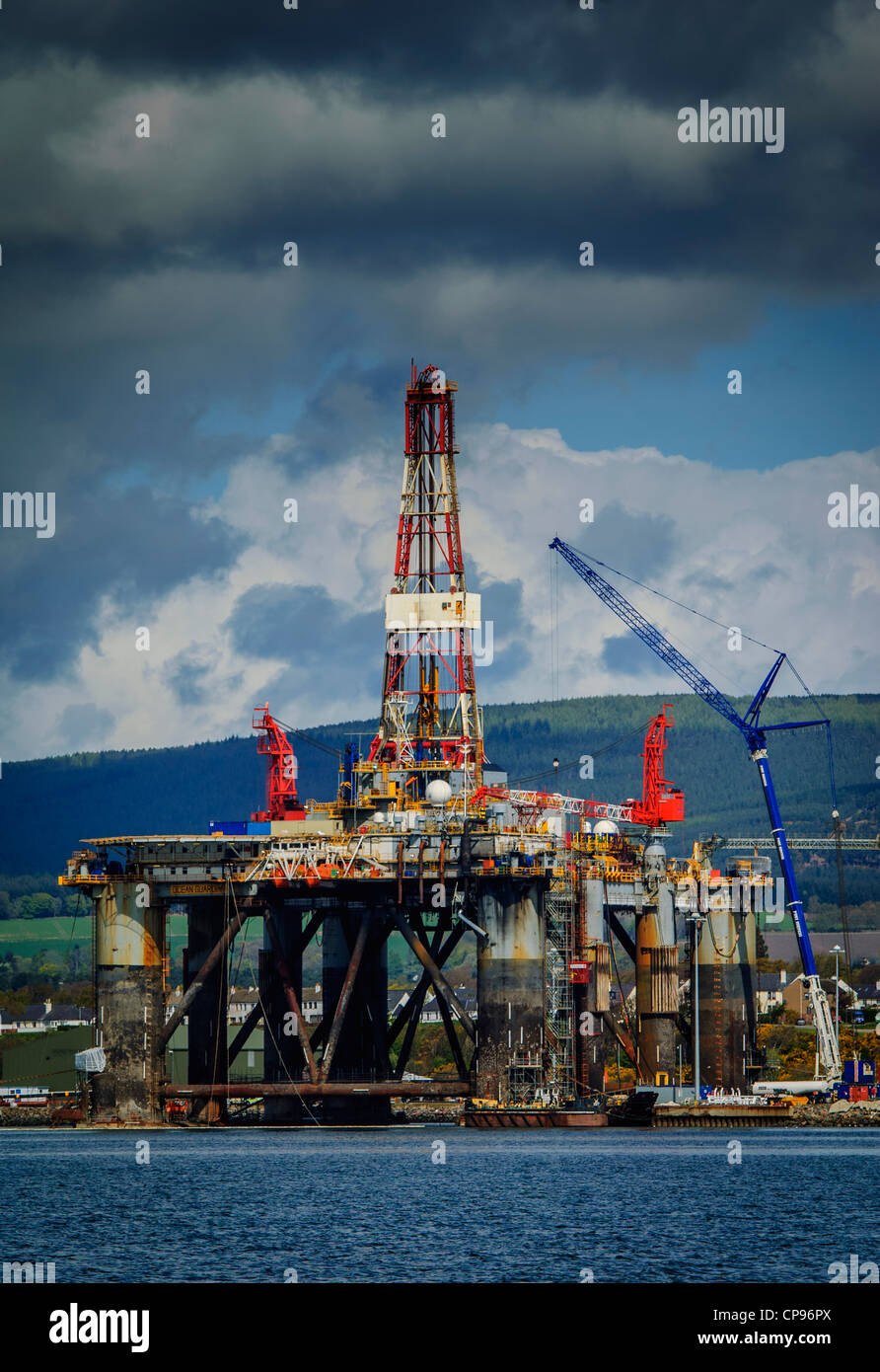 Oil rig at the iFab Fabrication facility at Invergordon on the Cromarty