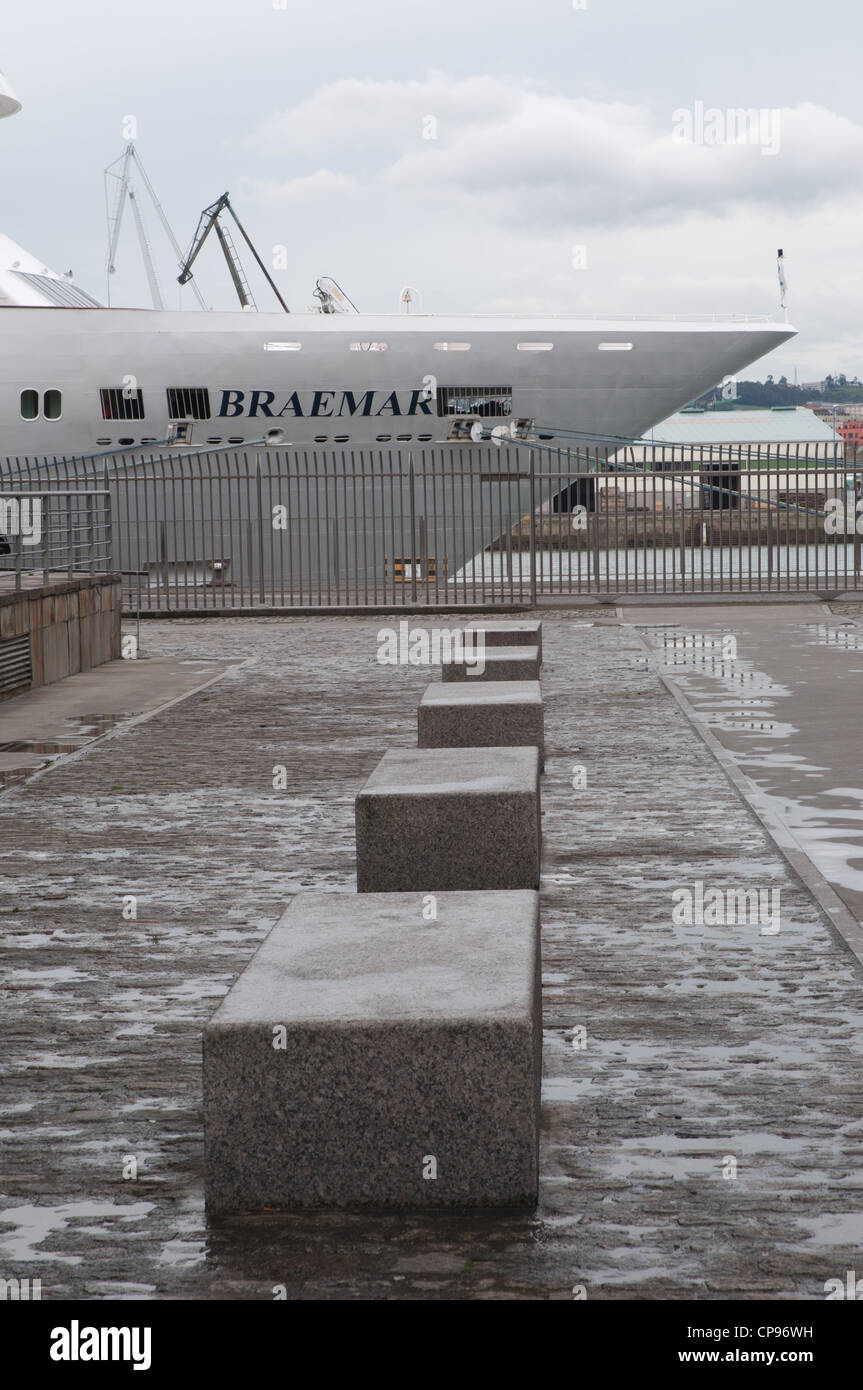 Bows of MS Braemar cruise ship berthed La Coruna Spain Stock Photo