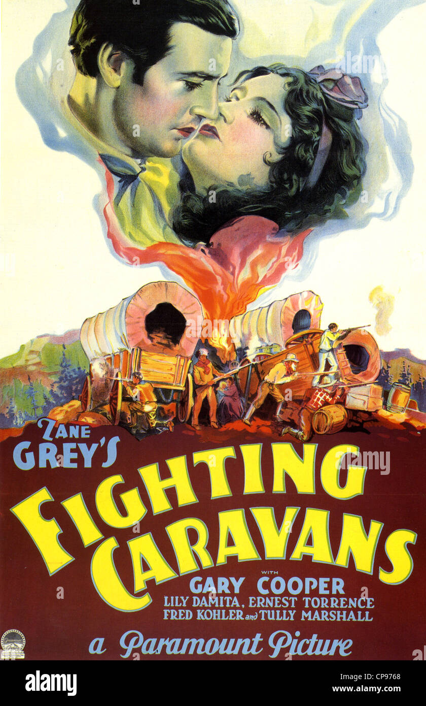 FIGHTING CARAVANS Poster for 1931 Paramount film with Gary Cooper and