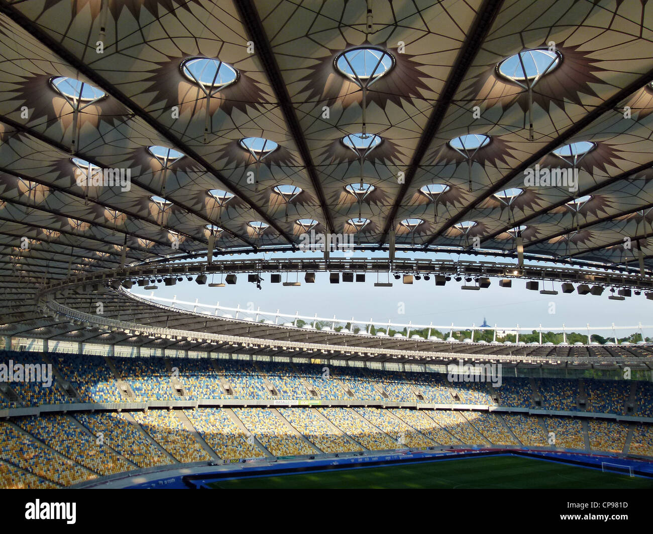 New football stadium for the 2012 UEFA European Football Championship, Kiev, Ukraine, Europe designed by the architects gmp Stock Photo