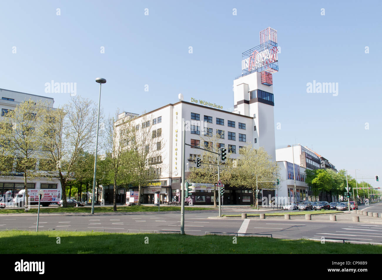 TheodorHeussPlatz with the former British Naafi Berlin Stock Photo