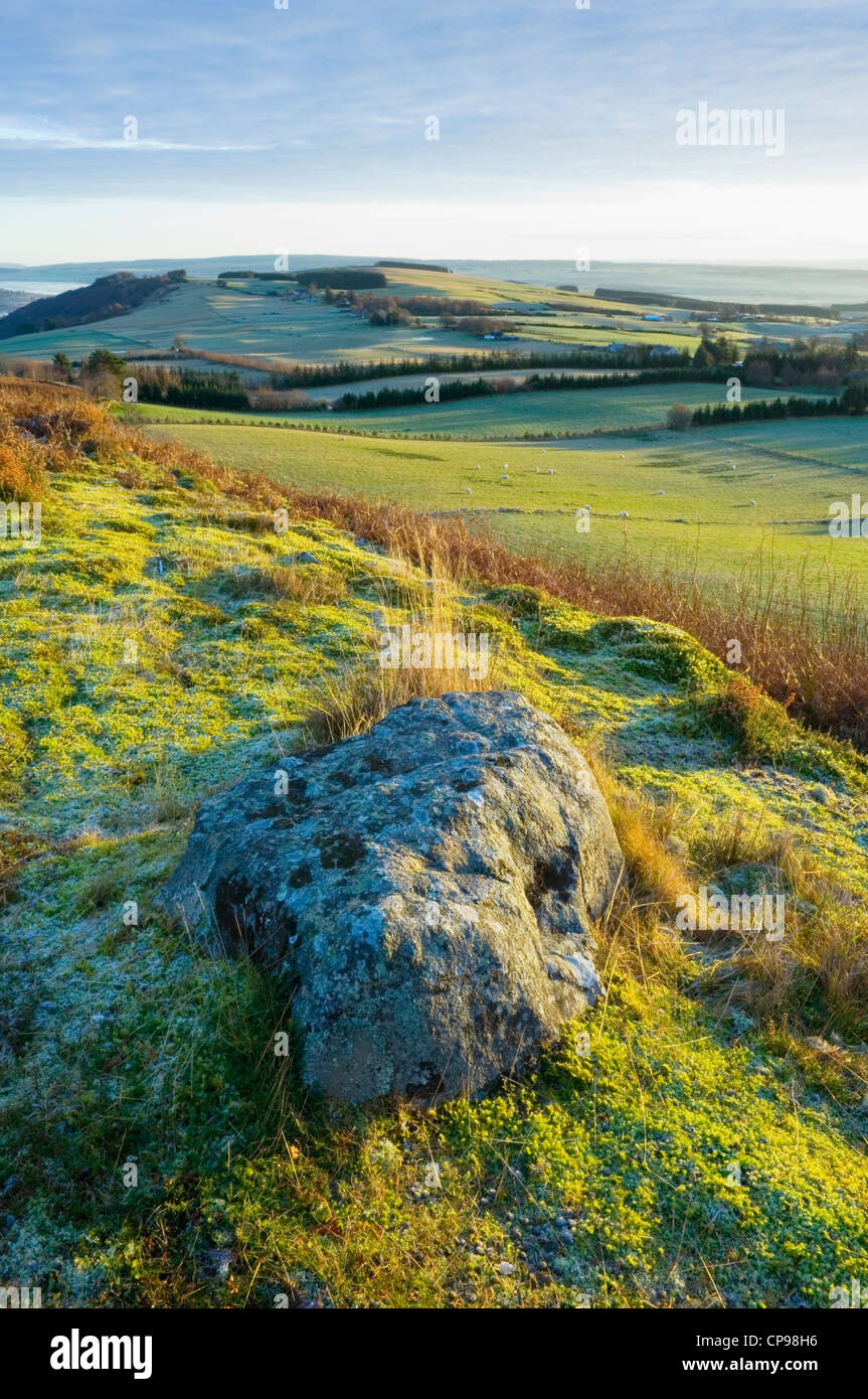 View from Knockfarrel Iron Age Hillfort, near Dingwall, Ross-shire, Scotland. Stock Photo