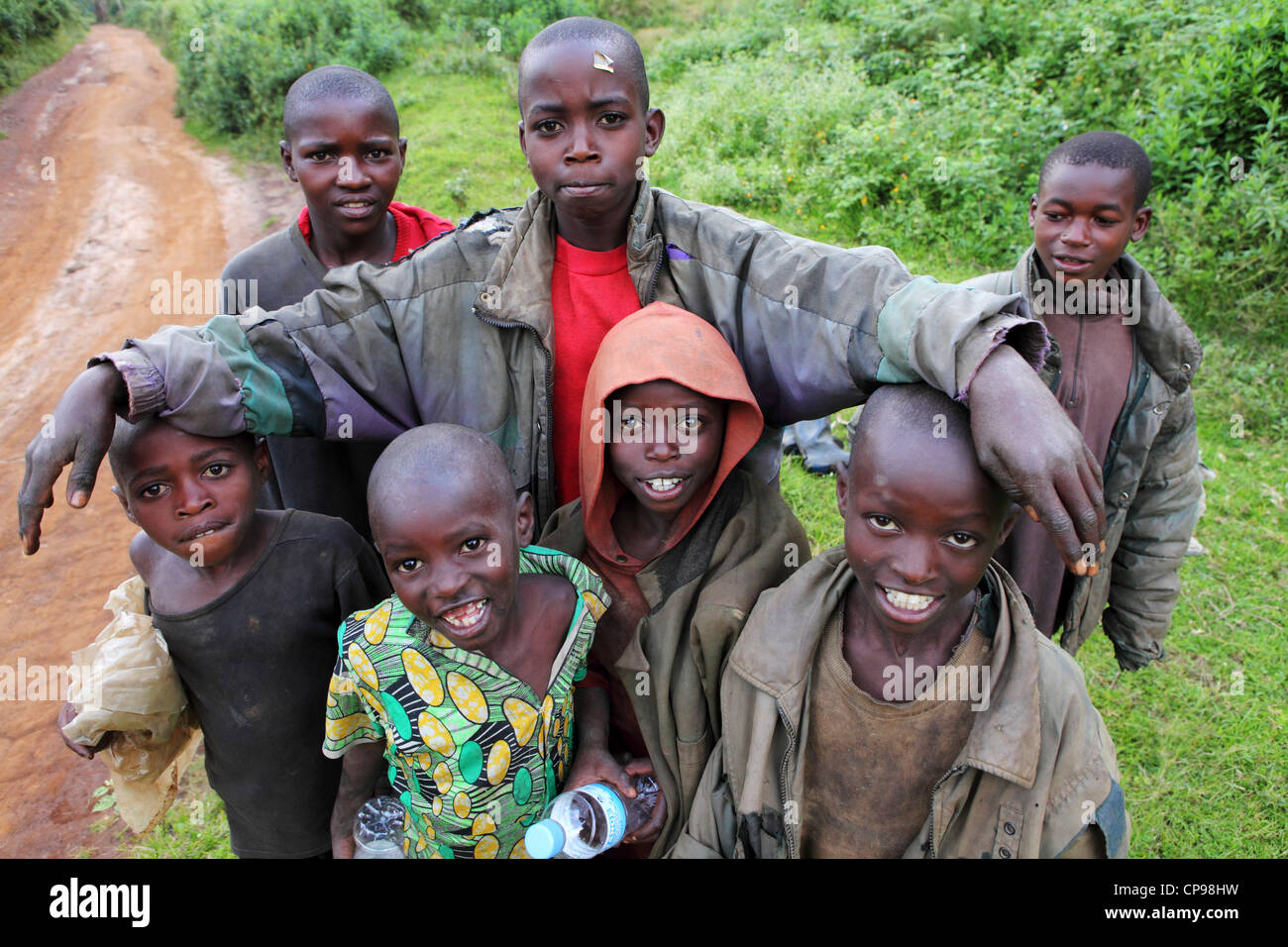 Smiling Children Pose For The Camera In Rural Rwanda Stock Photo - Alamy