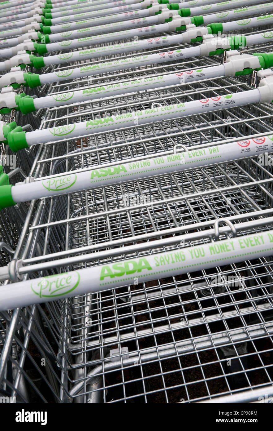 asda supermarket trollies Stock Photo