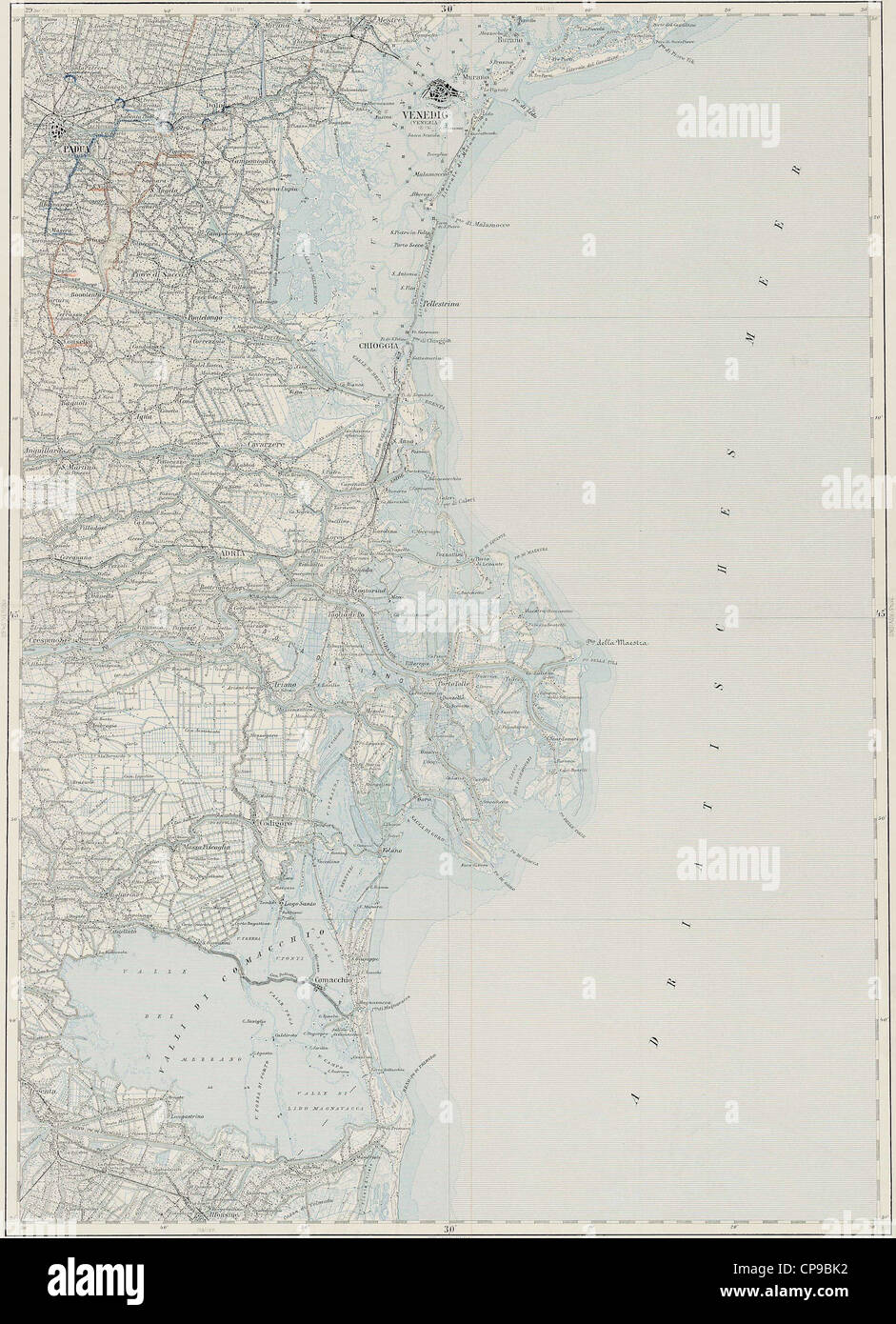 3rd Military Mapping Survey of Austria-Hungary - Velence Stock Photo