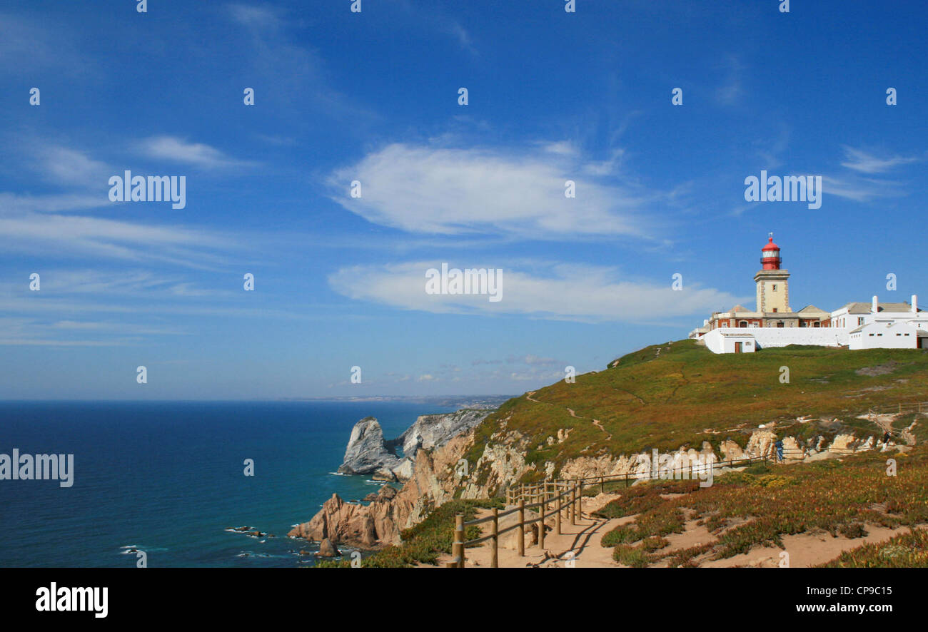 Cabo da Roca, the westernmost point of the European mainland Stock Photo