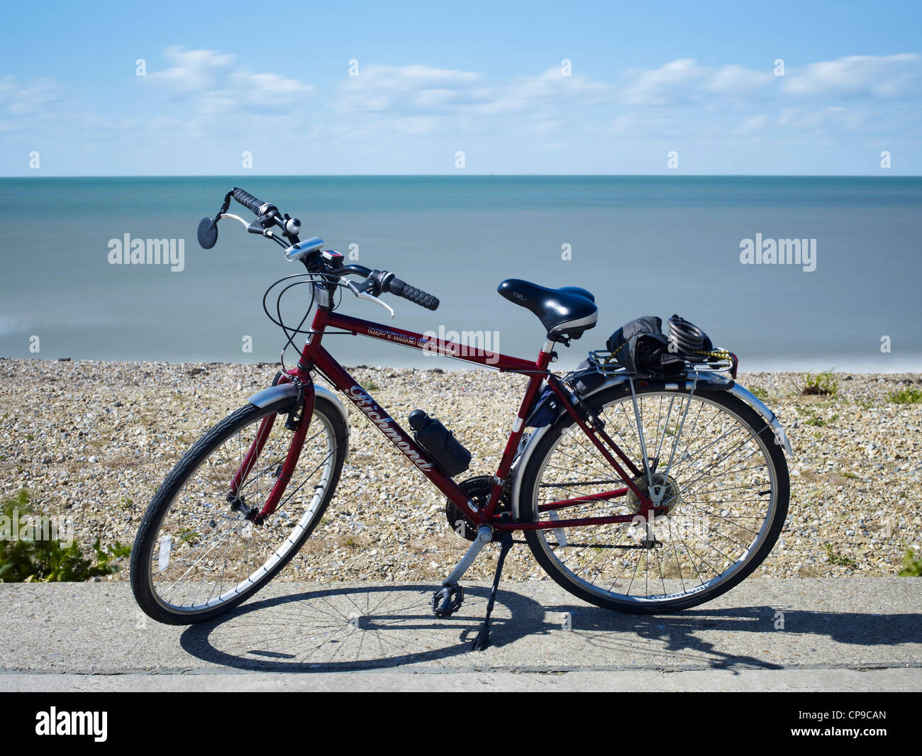 bicycle on path by the sea Stock Photo