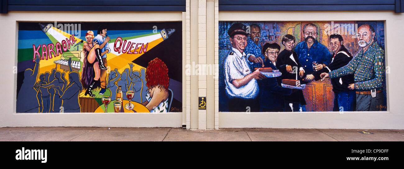 Community centre murals, Broken Hill, NSW Australia Stock Photo