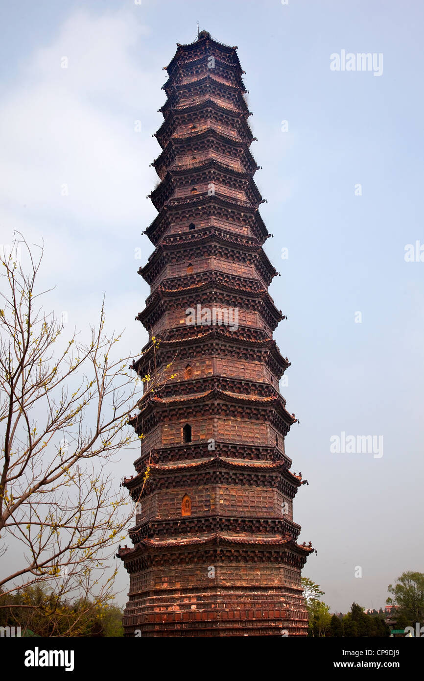 Ancient Iron Buddhist Pagoda Kaifeng China Stock Photo