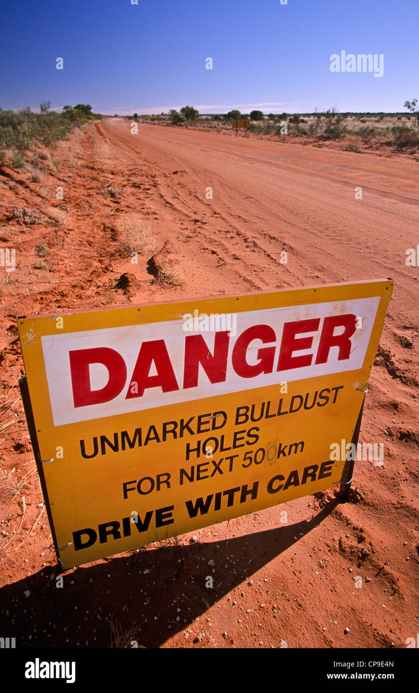 Road hazard sign, Australia Stock Photo Alamy