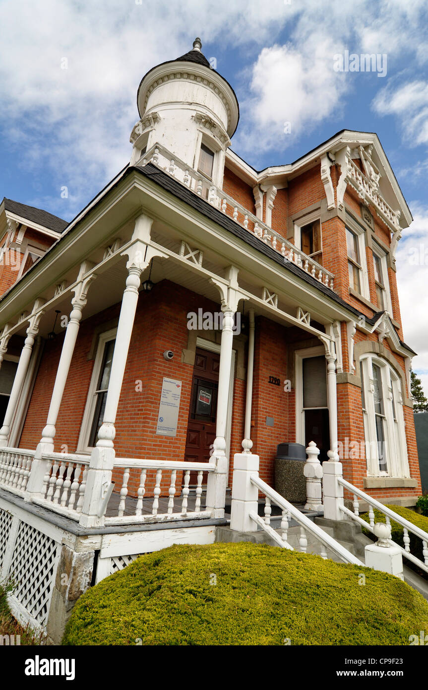 Bank of America housed in an old Victorian building in Baker City, Oregon. Stock Photo