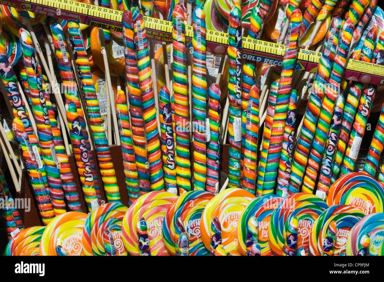 Whirly lollipops in an old fashioned corner shop in Stratford Stock Photo Alamy