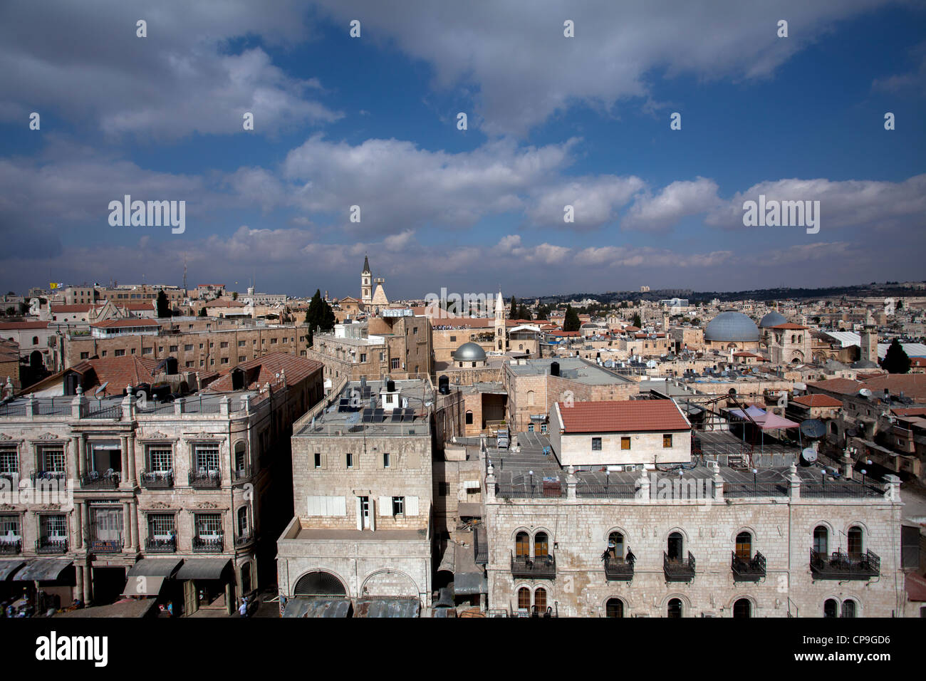View of Old city of Jerusalem from Tower of David. Stock Photo