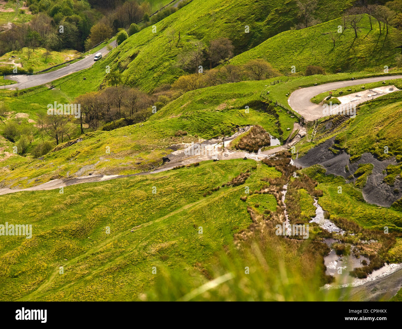Erosion  and landslip on Mam Tor, Peak District National Park Stock Photo