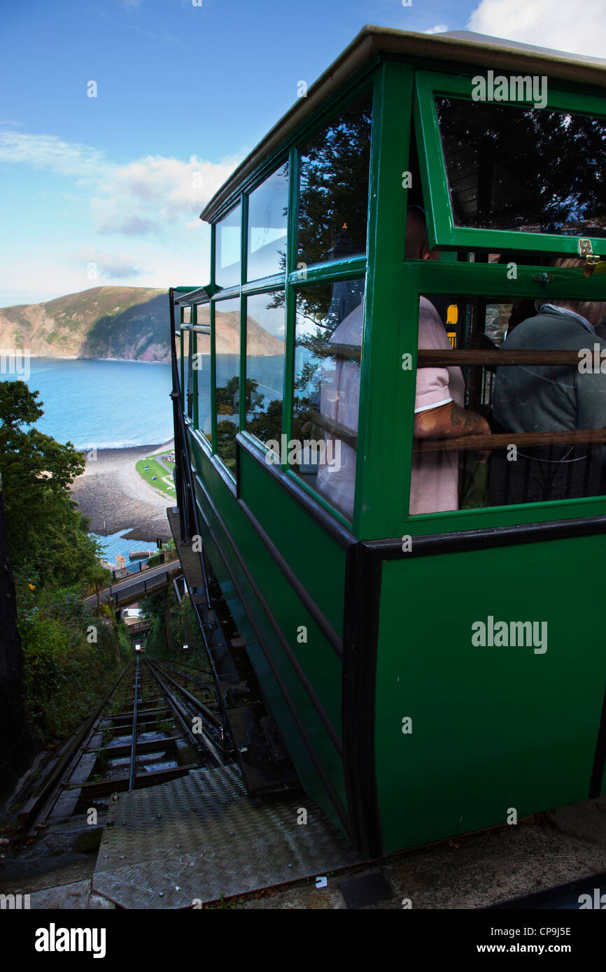 Lynton and Lynmouth water-powered cliff railway Stock Photo