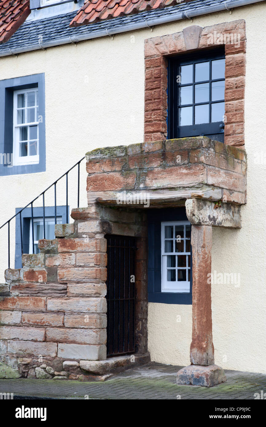 Cottage with External Staircase St Monans Fife Scotland Stock Photo Alamy