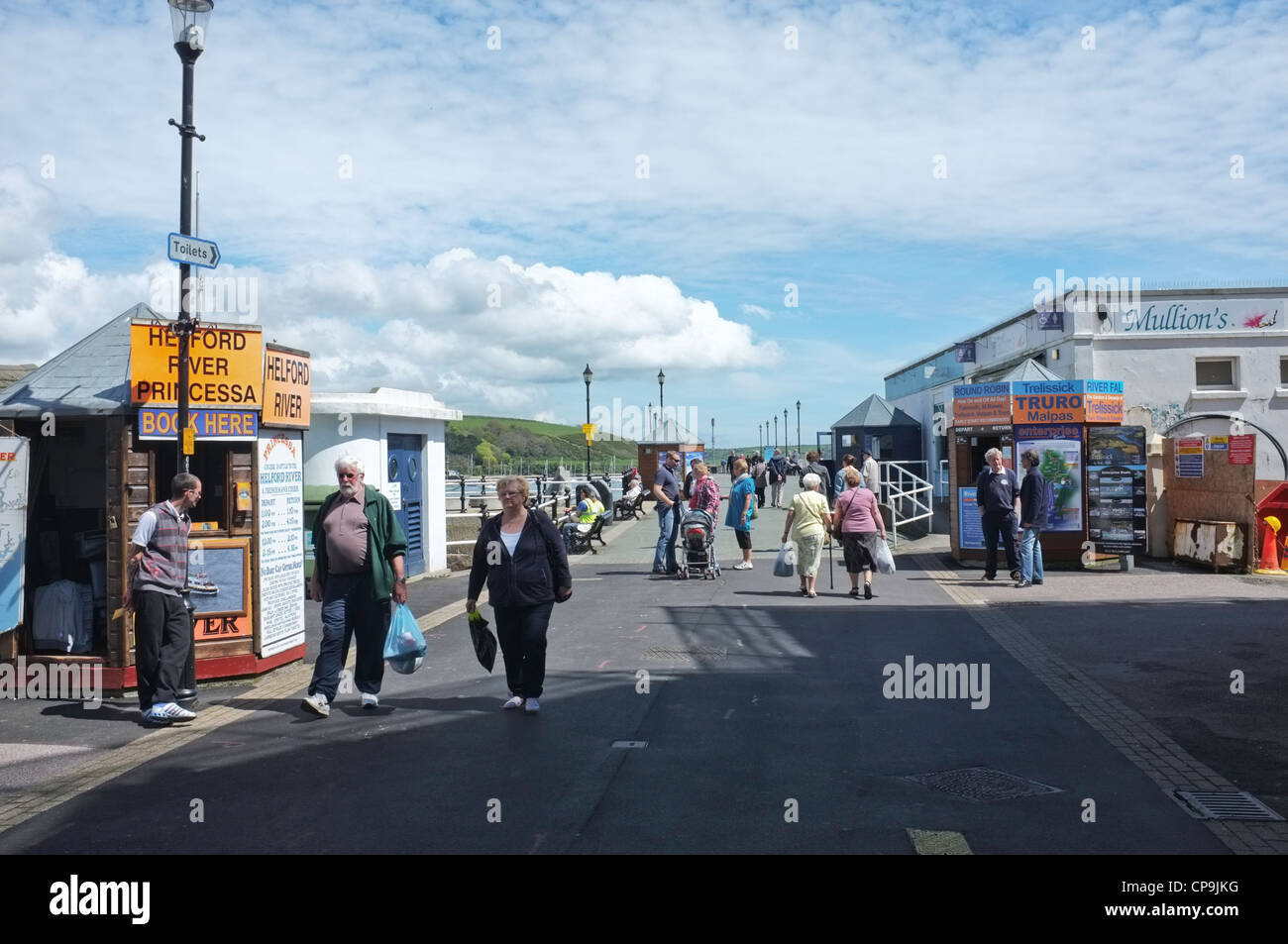 People on the Prince Of Wales Pier in Falmouth, Cornwall, UK Stock Photo