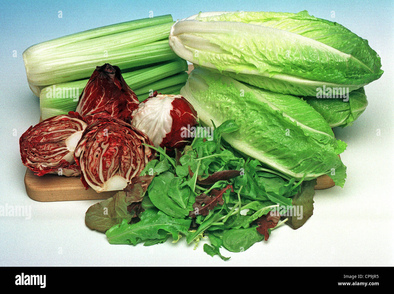 Organic salad vegetables - healthy eating Stock Photo