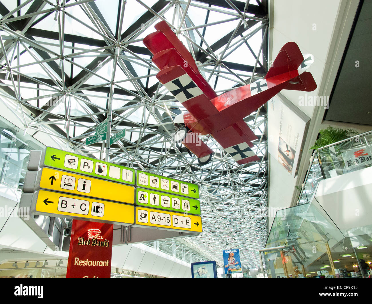 Berlin - Tegel Airport.  The interior arrivals and departure area Stock Photo