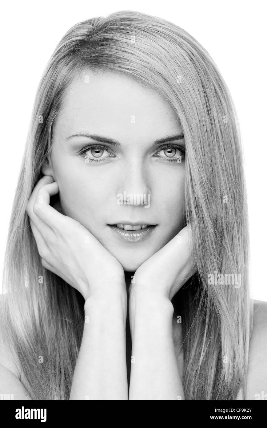 natural beauty headshot black & white Stock Photo - Alamy