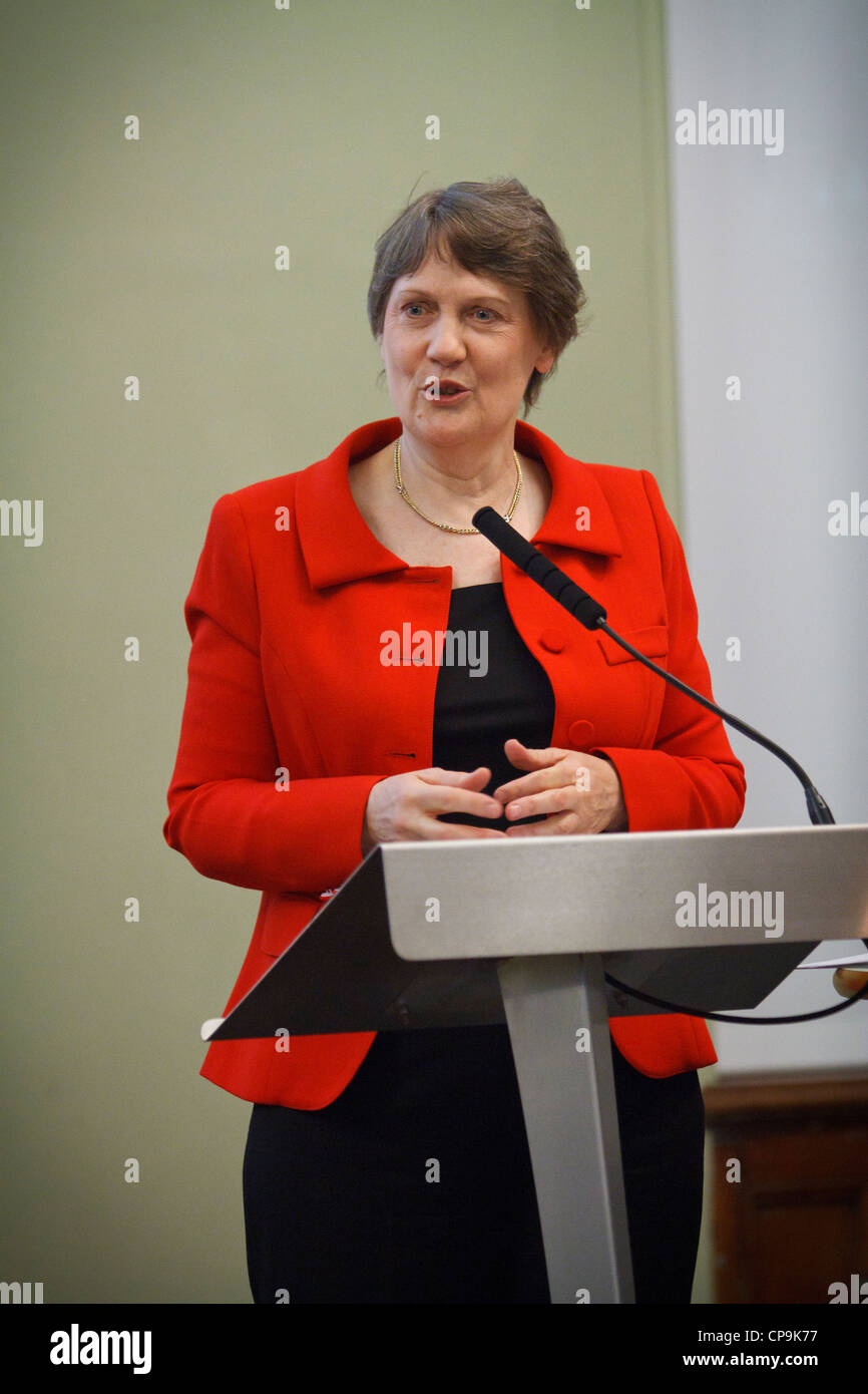Helen Clark administrator to the UNDP and former New Zealand Prime Minister speaks at Cardiff Bay Stock Photo