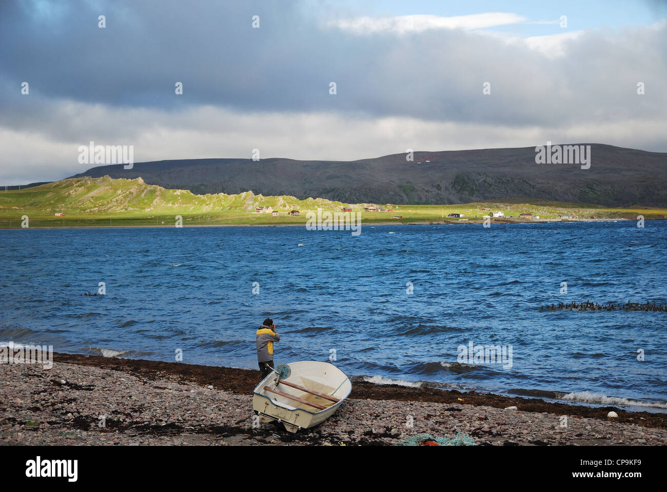 The northernmost seashore of Norway in summer Stock Photo
