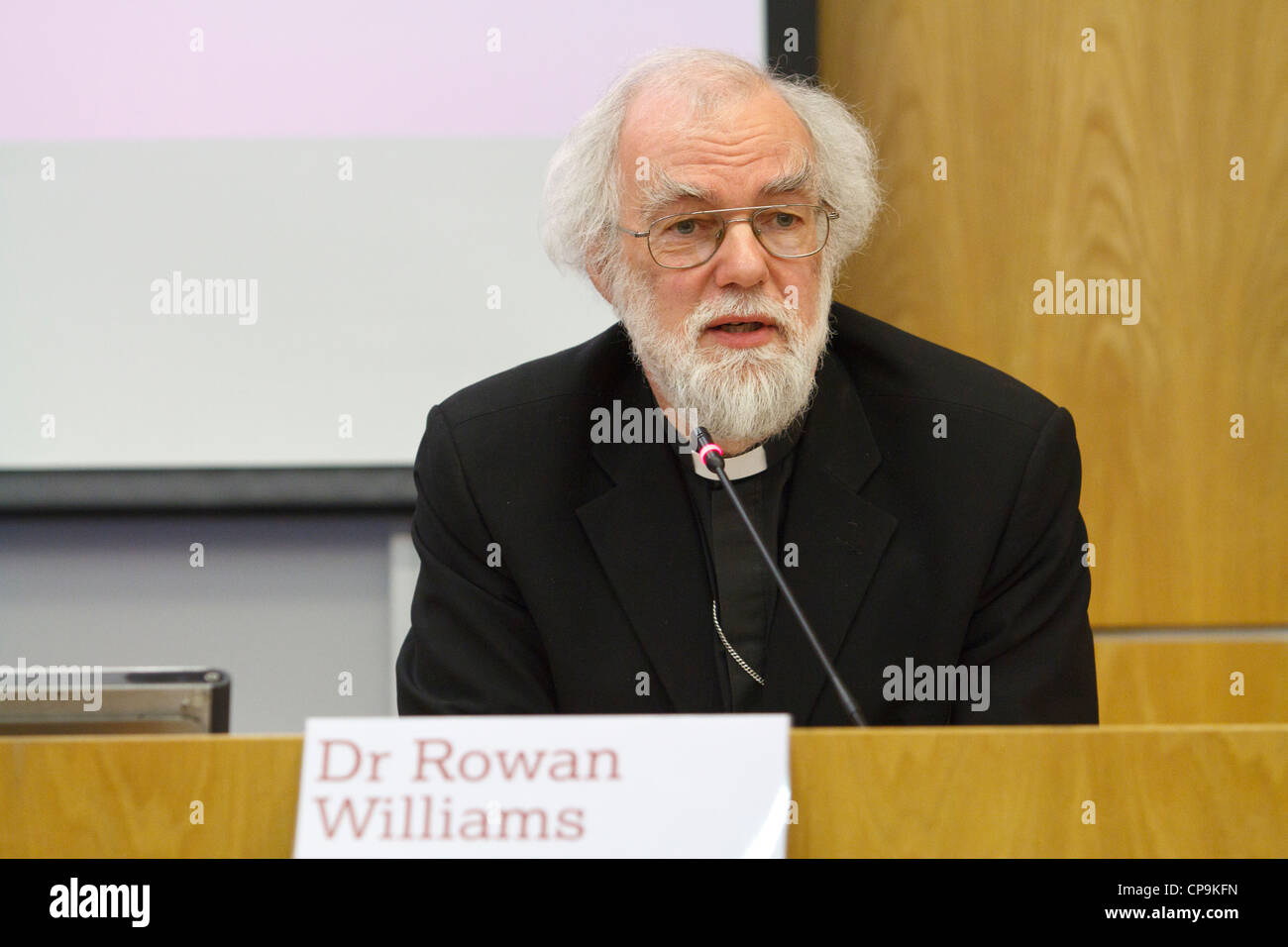 The Archbishop of Canterbury, Dr Rowan Williams, pictured in Cardiff Bay. Stock Photo