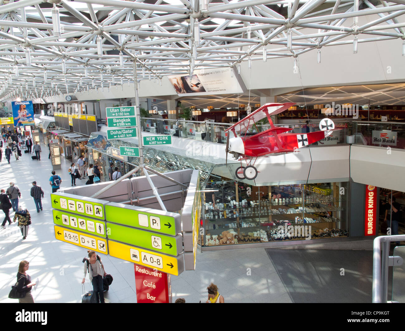 Berlin - Tegel Airport arrivals and departures area Stock Photo - Alamy
