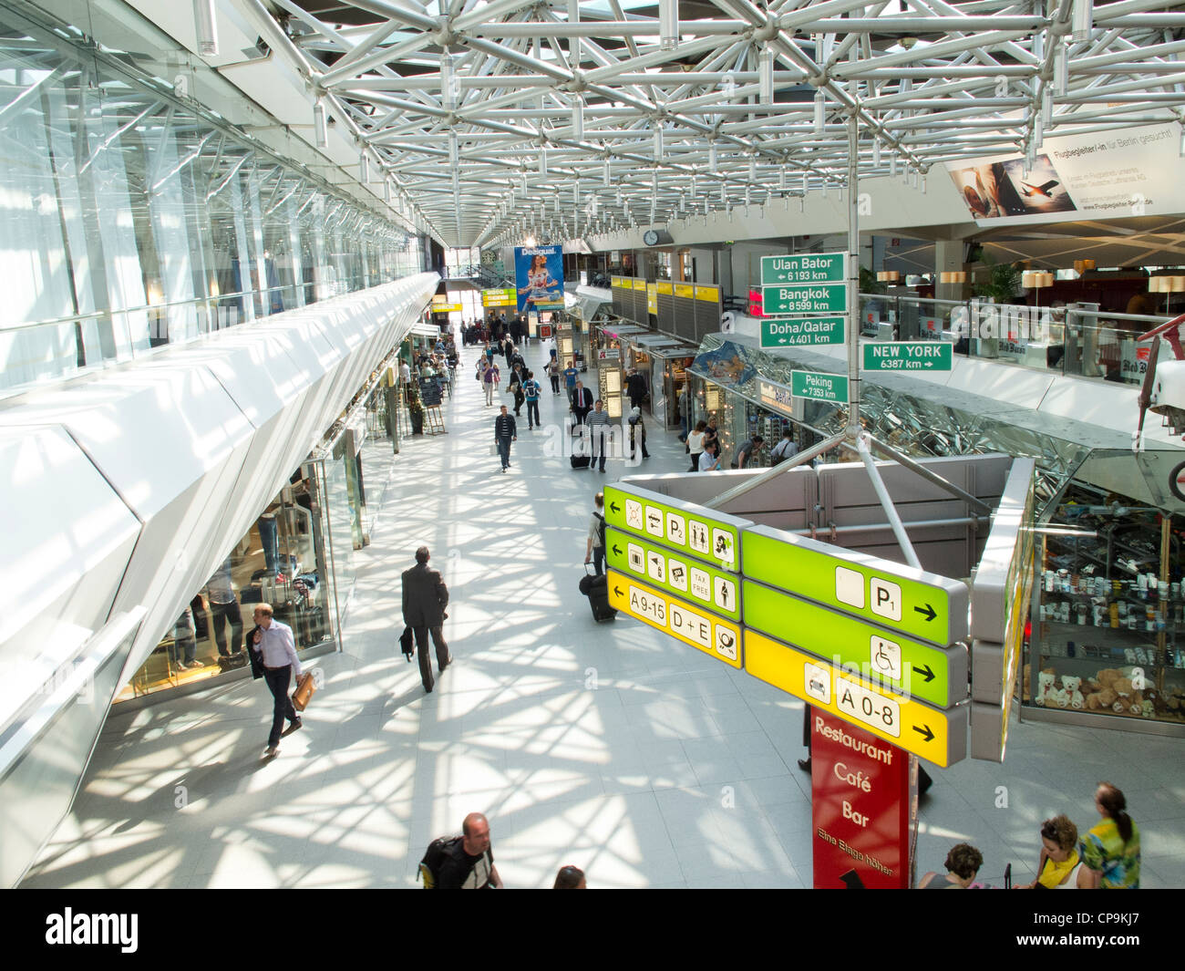 Berlin - Tegel Airport arrivals and departures area Stock Photo