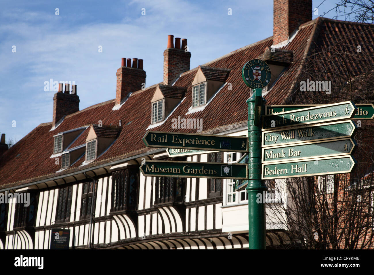 Tourist Signpost and St Williams College York Yorkshire England Stock ...