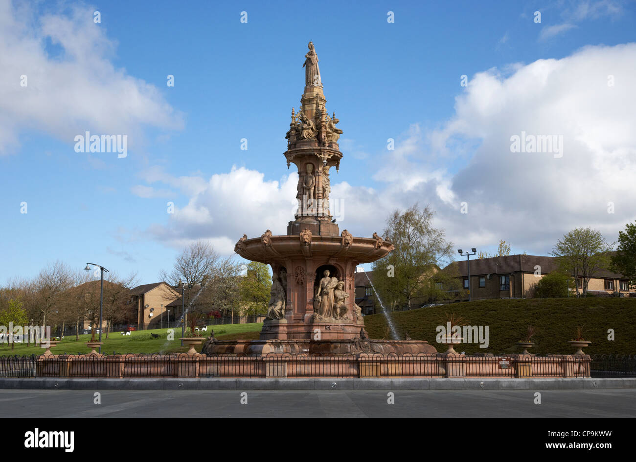 the doulton fountain in glasgow green Scotland uk it is the largest