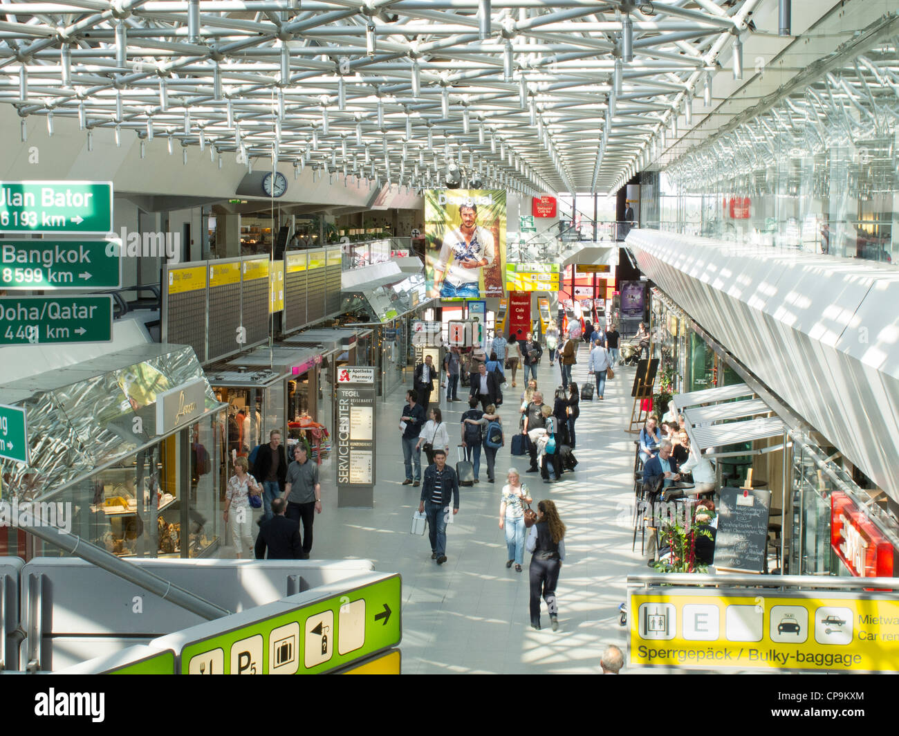 Berlin - Tegel Airport arrivals and departures area Stock Photo