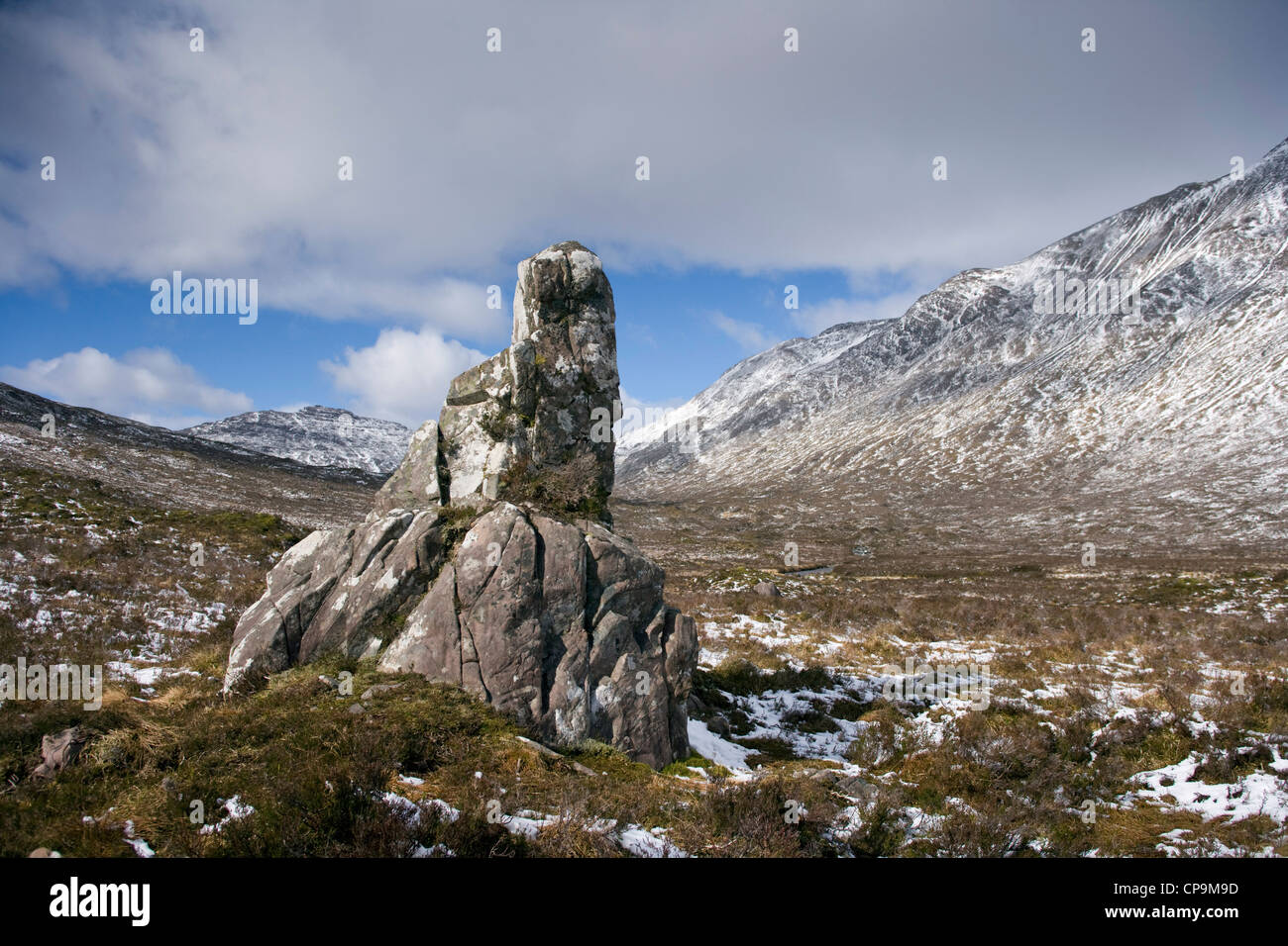 Clach nan Con-fionn (stone of fingal's dogs) near Coulags highlands Scotland. Stock Photo