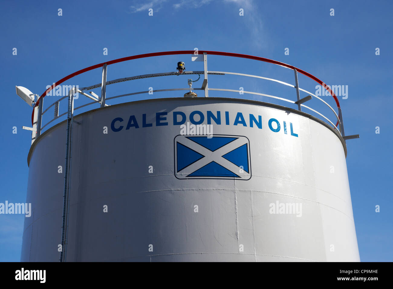 Caledonian oil storage tank Scotland uk Stock Photo Alamy