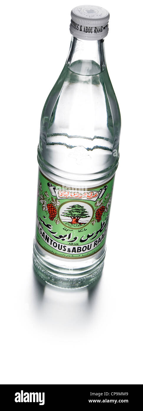 Bottle of Arak alcohol anise aniseed Stock Photo