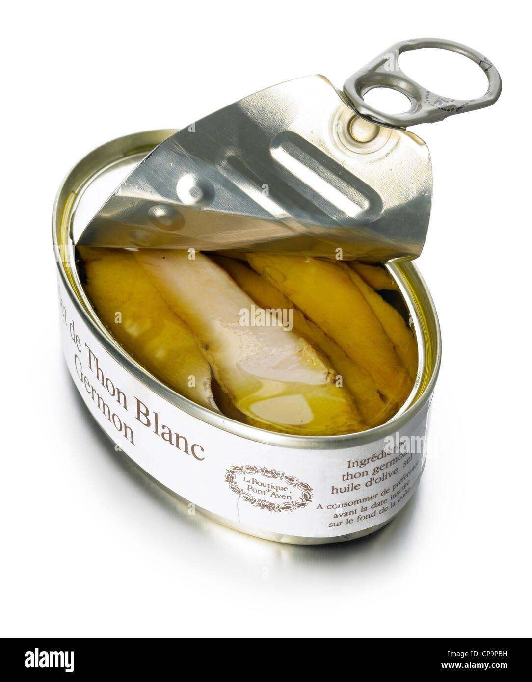open can of tuna in oil Stock Photo