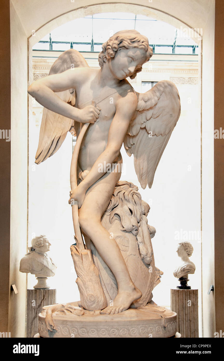 Cupid Cutting His Bow from the Club of Hercules 1750 by Edme Bouchardon France Stock Photo