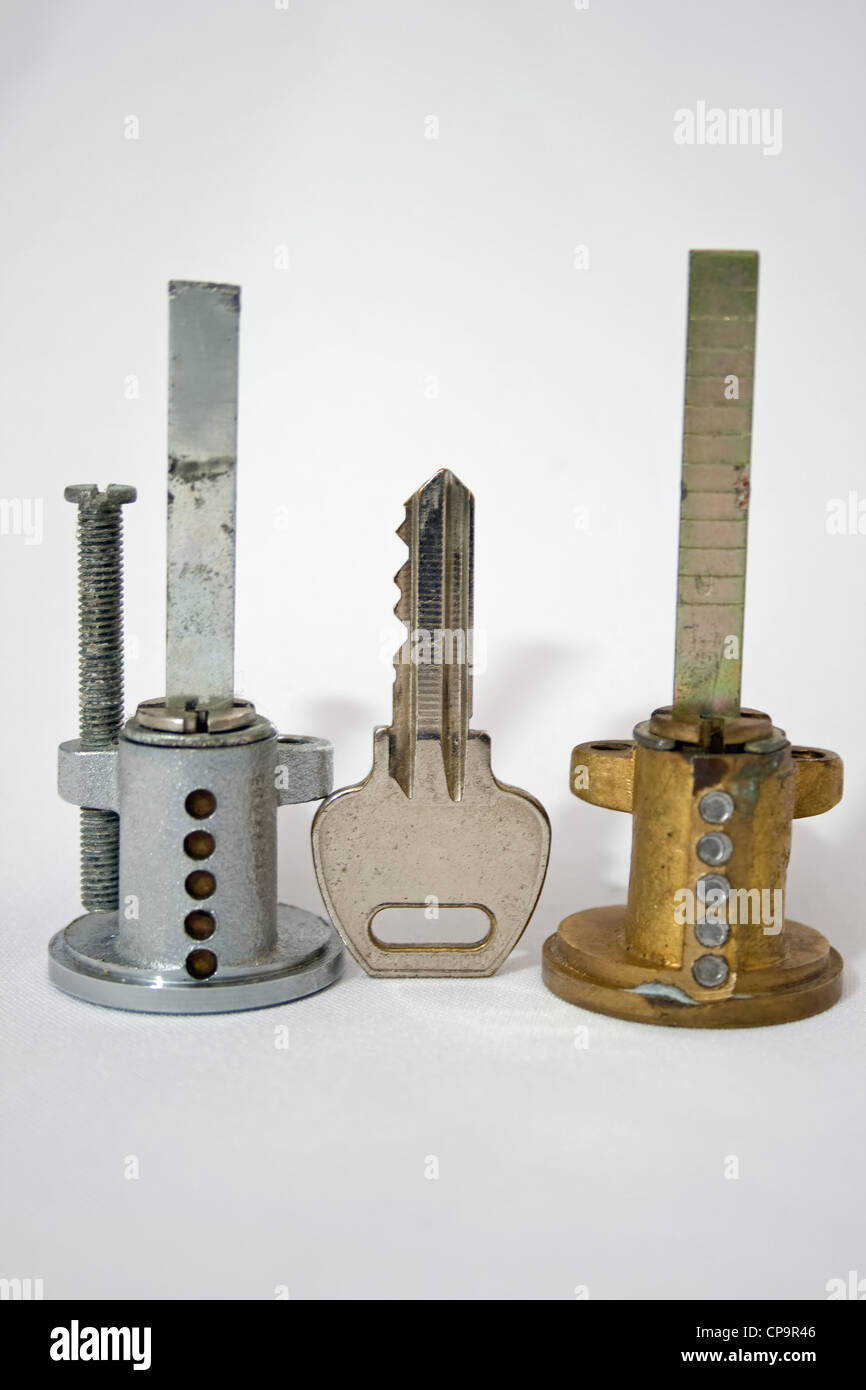Cylinder locks with a key Stock Photo Alamy