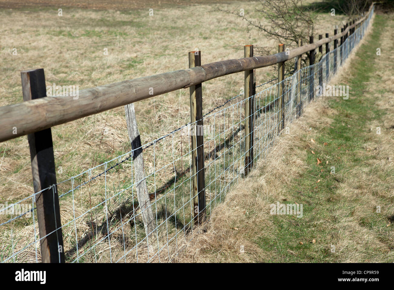 https://c8.alamy.com/comp/CP9R59/stock-fencing-post-and-rail-with-sheep-netting-CP9R59.jpg