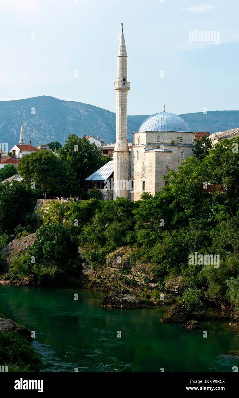 View of Mostar Mosque.Mostar.Bosnia- Herzegovina.Balkans.Europe. Stock Photo