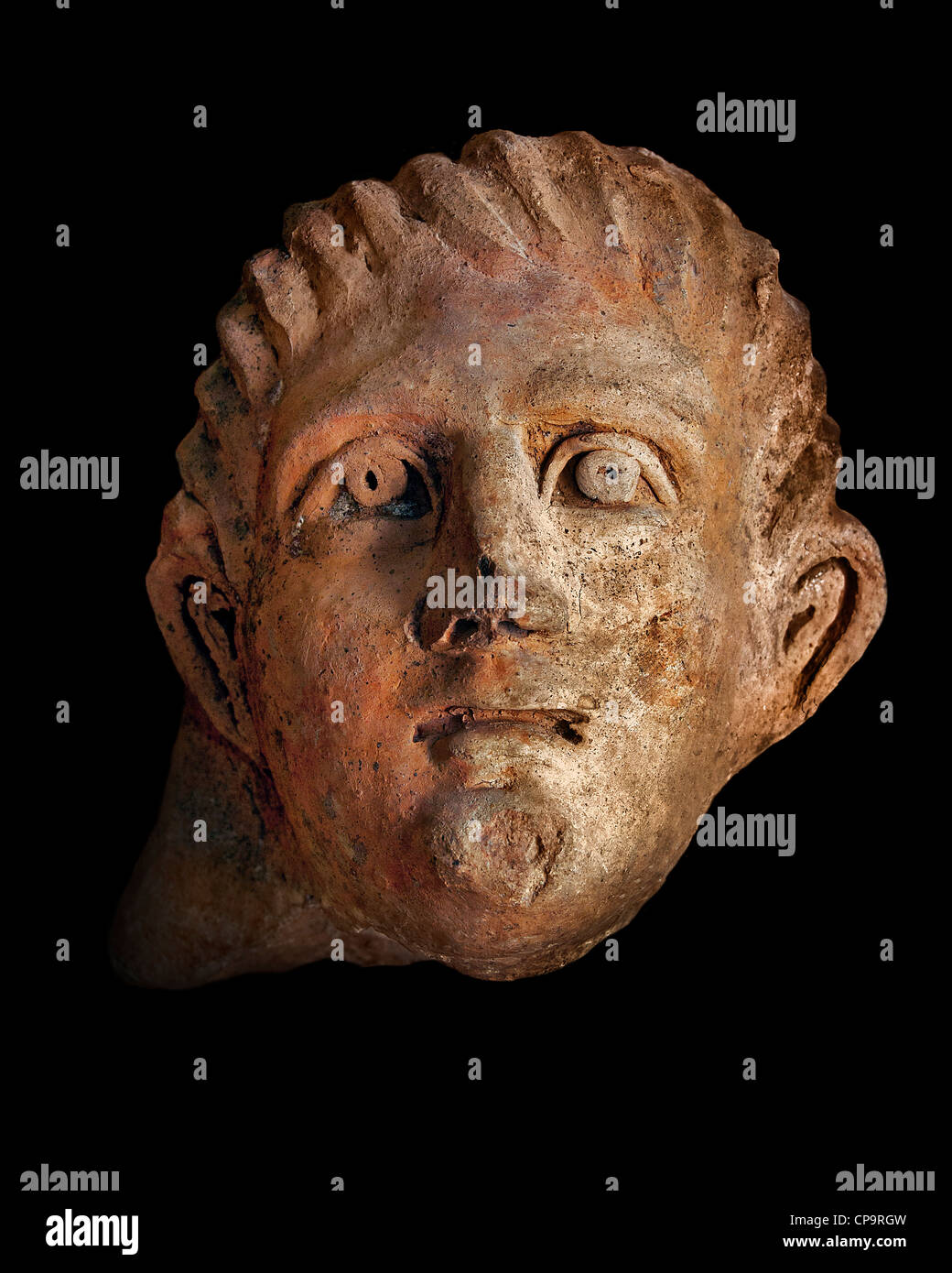 Head young man 4 Century BC Etruscan Italy Tuscany Stock Photo