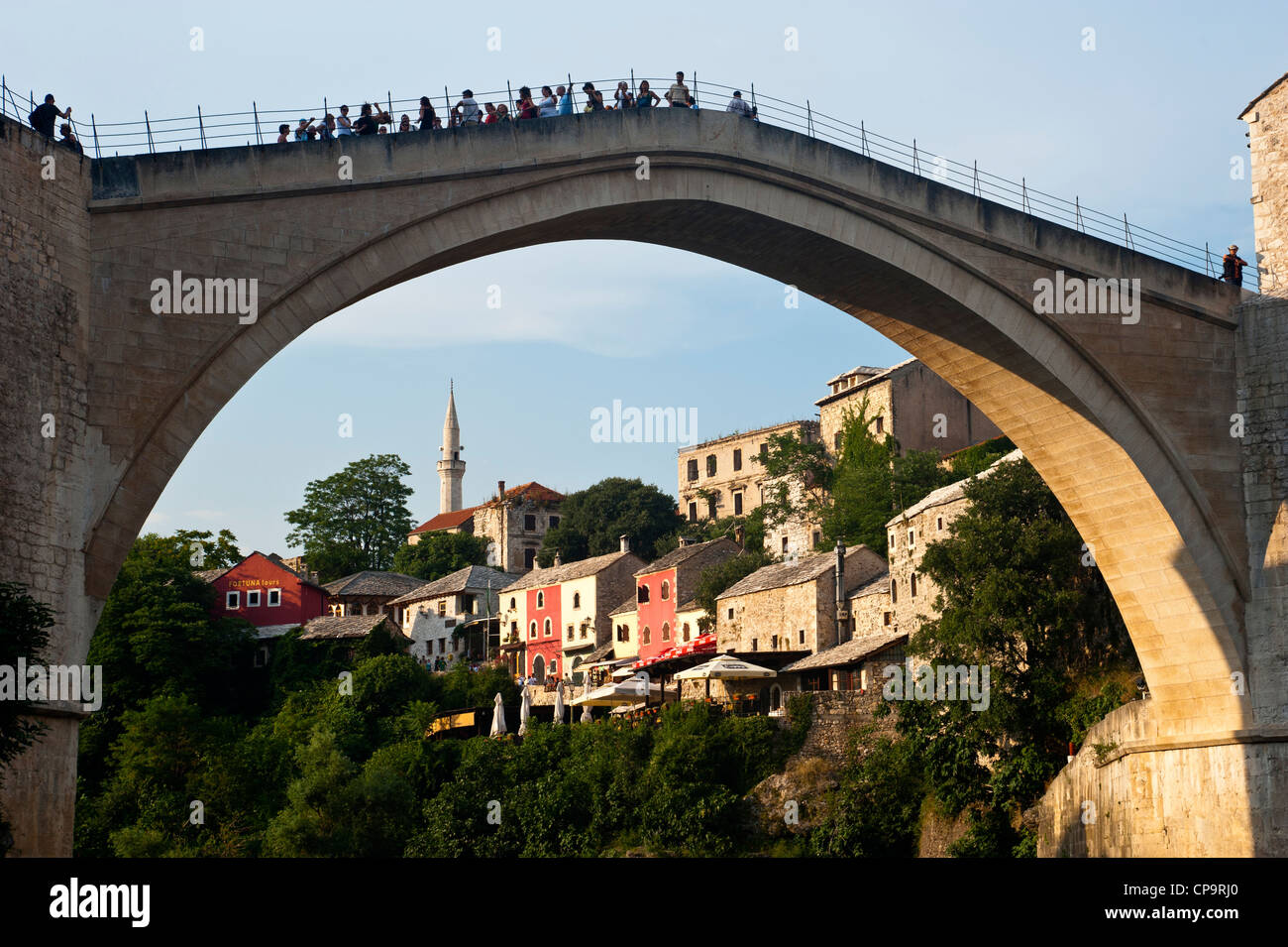 Stari Most Peace Bridge and the Neretva river.Mostar.Bosnia- Herzegovina.Balkans.Europe. Stock Photo