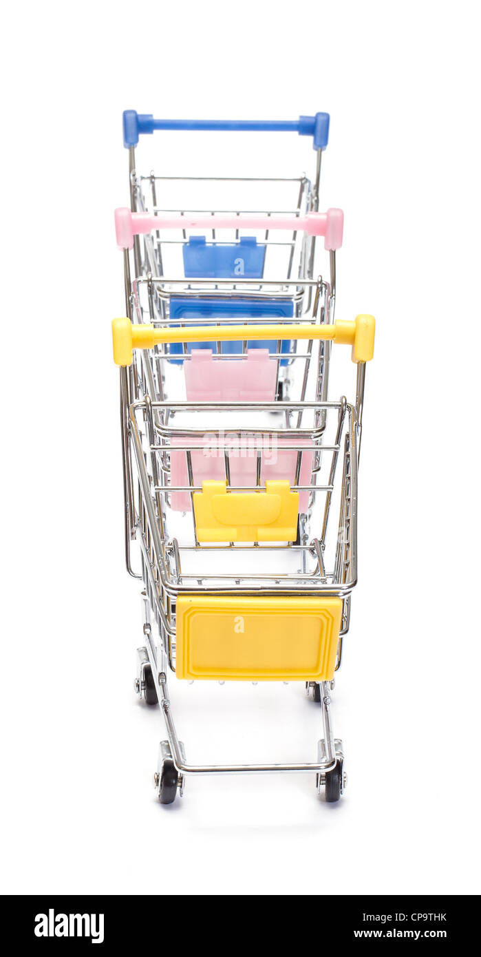 Shopping carts isolated on white background Stock Photo - Alamy